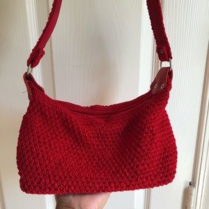 Crochet crimson red purse ✨